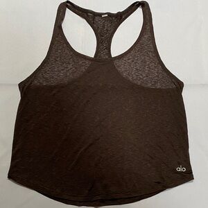ALO Yoga Raisin  Dark Brown Racer Back Tank Top XS